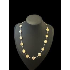 12 Disc Gold Necklace 16.5" to 19"